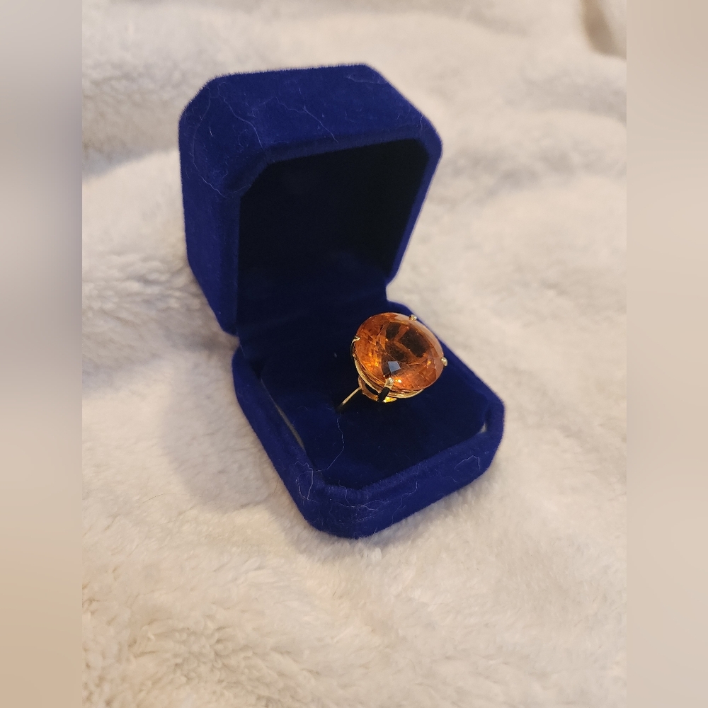 18kt Citrine Vinatge Ring Sz 7